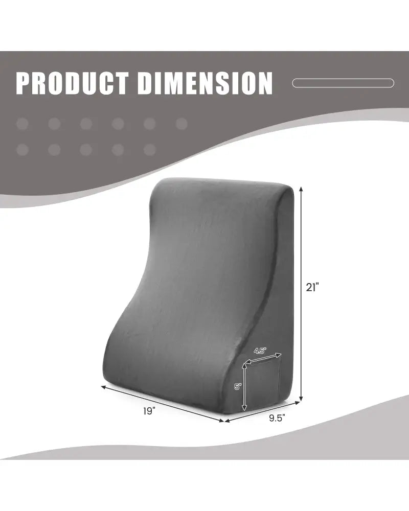 Bed Wedge Pillow with Tablet Pillow Stand and Side Pockets-Gray - Gray - Bedding
