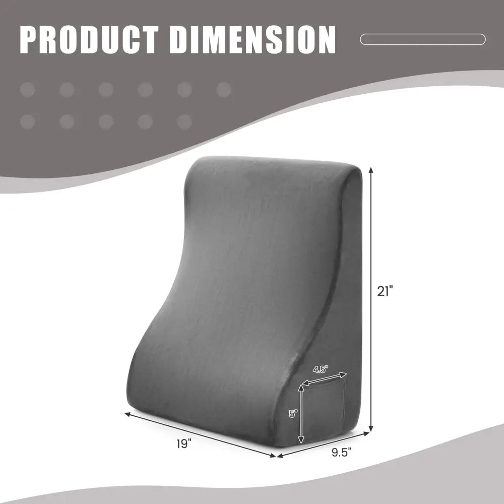 Bed Wedge Pillow with Tablet Pillow Stand and Side Pockets-Gray - Gray - Bedding