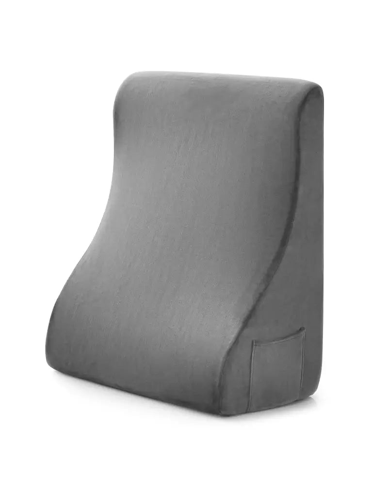 Bed Wedge Pillow with Tablet Pillow Stand and Side Pockets-Gray - Gray - Bedding