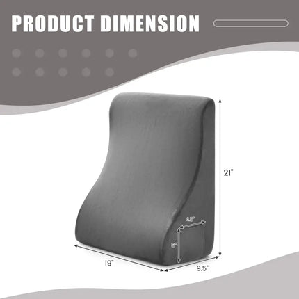 Bed Wedge Pillow with Tablet Pillow Stand and Side Pockets-Gray - Gray - Bedding