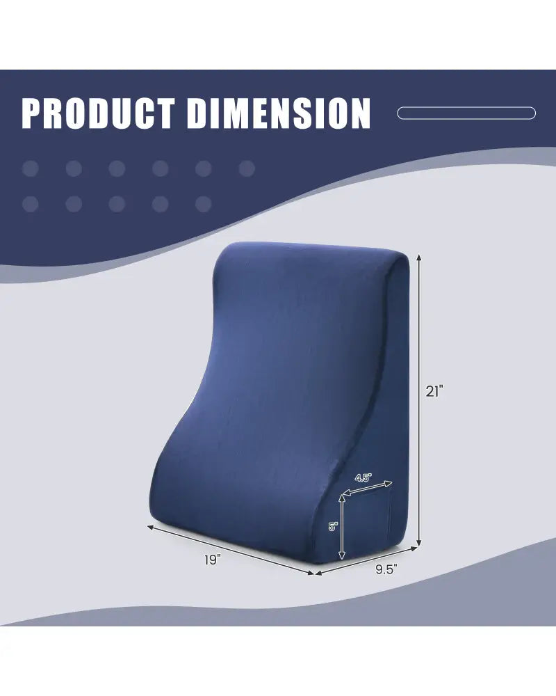 Bed Wedge Pillow with Tablet Pillow Stand and Side Pockets-Navy - Navy - Bedding