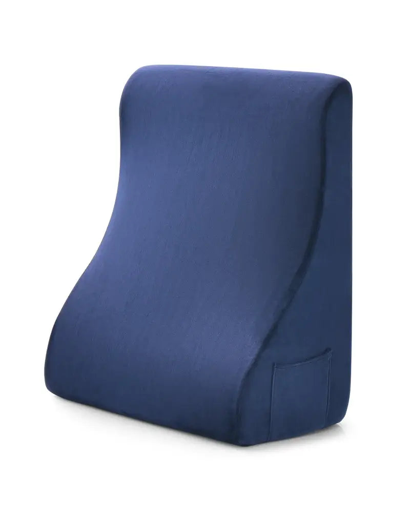 Bed Wedge Pillow with Tablet Pillow Stand and Side Pockets-Navy - Navy - Bedding