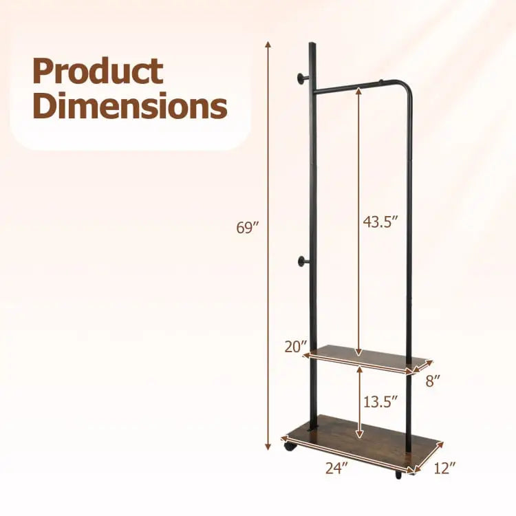 Bedroom Set with 3-Tier Clothes Rack Freestanding Clothing Rack and Dresser Storage Tower - Bedroom