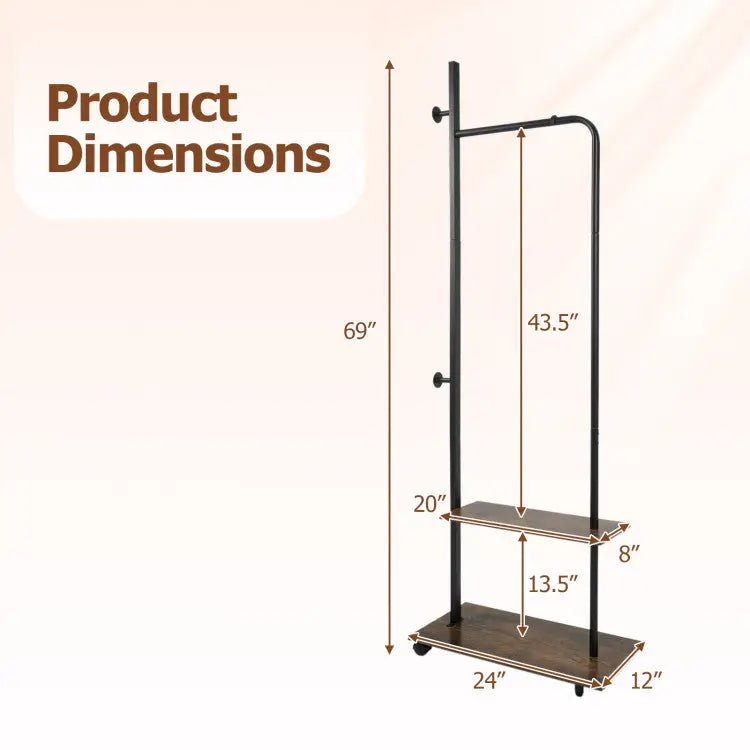 Bedroom Set with 3-Tier Clothes Rack Freestanding Clothing Rack and Dresser Storage Tower - Bedroom
