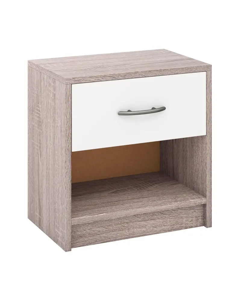 Bedside Table Nightstand with Drawer and Open Storage Shelf-Light Gray - Light Gray - Nightstands