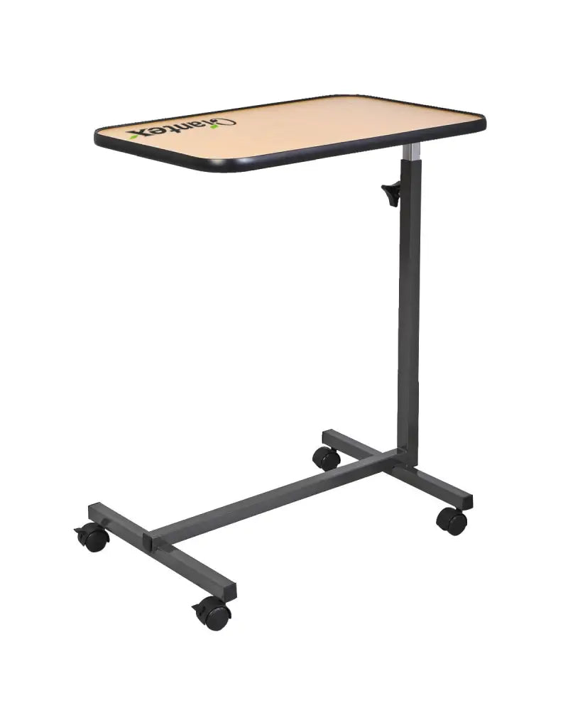 Beige Overbed Rolling Table Food Tray - Beige - End & Side Tables