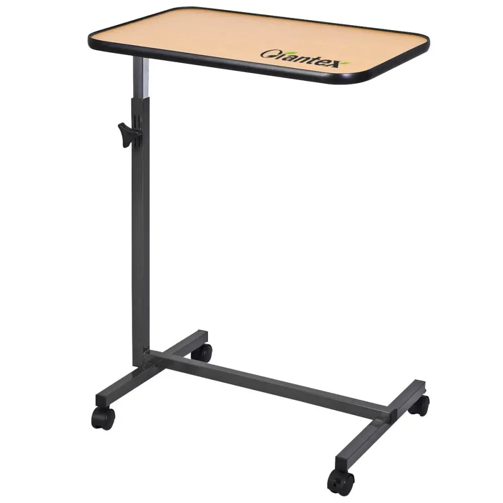 Beige Overbed Rolling Table Food Tray - Beige - End & Side Tables