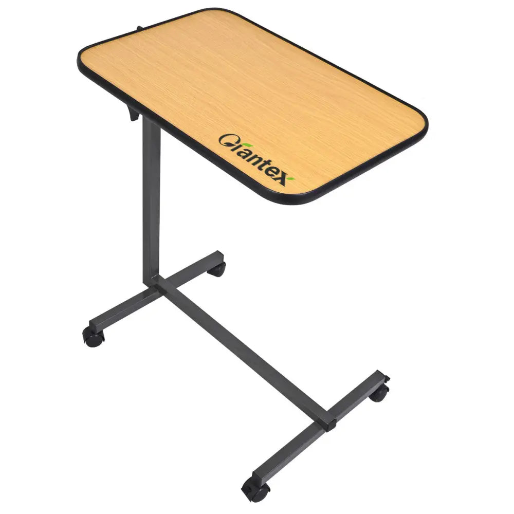Beige Overbed Rolling Table Food Tray - Beige - End & Side Tables