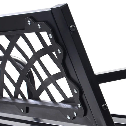Bench Deck with Steel Frame for outdoor - Black - Outdoor Benches