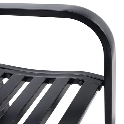 Bench Deck with Steel Frame for outdoor - Black - Outdoor Benches