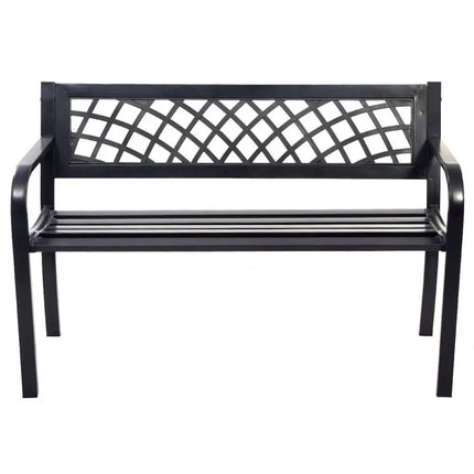 Bench Deck with Steel Frame for outdoor - Black - Outdoor Benches