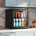 Beverage Refrigerator Cooler 1.3 Cu. Ft. 12 Bottles 55 Cans Mini Fridge-Black - Black - Wine & Beverage Coolers