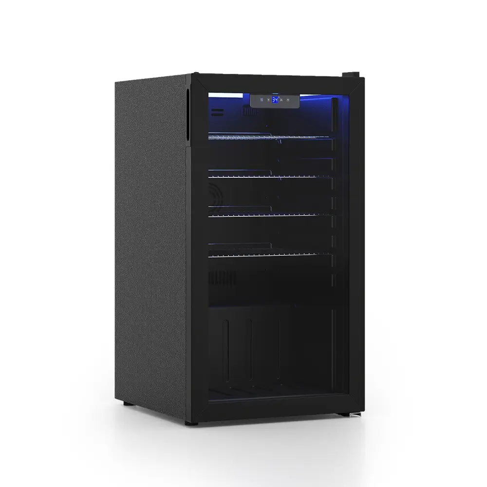 Beverage Refrigerator Cooler with Glass Door-Black - Black - Wine & Beverage Coolers