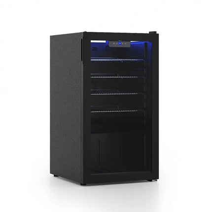 Beverage Refrigerator Cooler with Glass Door - Black - Black - Wine & Beverage Coolers