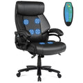 Big & Tall 400lb PU Leather Massage Office Chair-Black - Black - Big and Tall Chairs