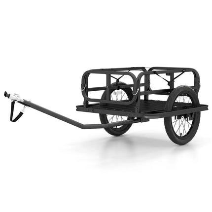 Bike Cargo Trailer Heavy-Duty Bicycle Wagon Cart with Universal Hitch-Black - Black - Garages