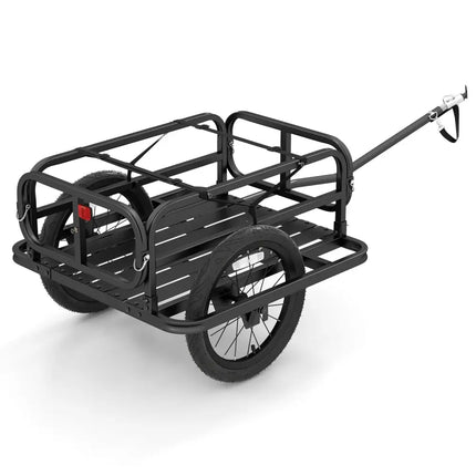 Bike Cargo Trailer Heavy-Duty Bicycle Wagon Cart with Universal Hitch-Black - Black - Garages