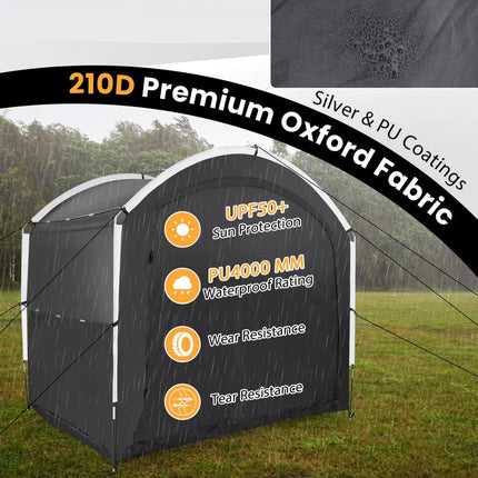 Bike Storage Shed Tent with PU4000MM Waterproof 210D Oxford Fabric for 5 Bikes - Black - Carports
