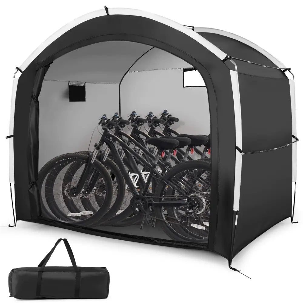 Bike Storage Shed Tent with PU4000MM Waterproof 210D Oxford Fabric for 5 Bikes - Black - Carports