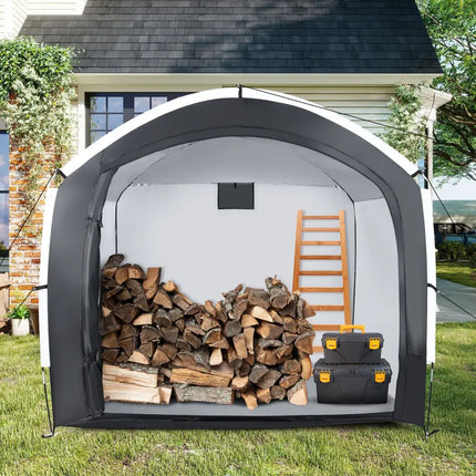 Bike Storage Shed Tent with PU4000MM Waterproof 210D Oxford Fabric for 5 Bikes - Black - Carports