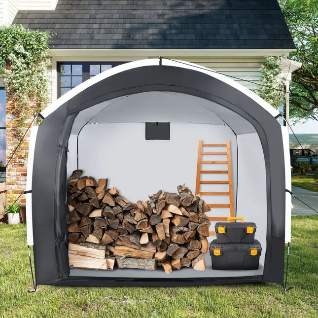 Bike Storage Shed Tent with PU4000MM Waterproof 210D Oxford Fabric for 5 Bikes - Black - Carports
