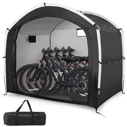 Bike Storage Shed Tent with PU4000MM Waterproof 210D Oxford Fabric for 5 Bikes - Black - Carports