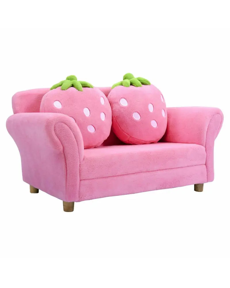 BL/PI Kids Strawberry Armrest Chair Sofa-Pink - Pink - Kids Chairs & Seating
