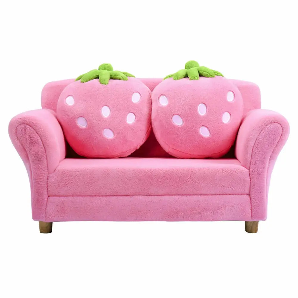 BL/PI Kids Strawberry Armrest Chair Sofa-Pink - Pink - Kids Chairs & Seating