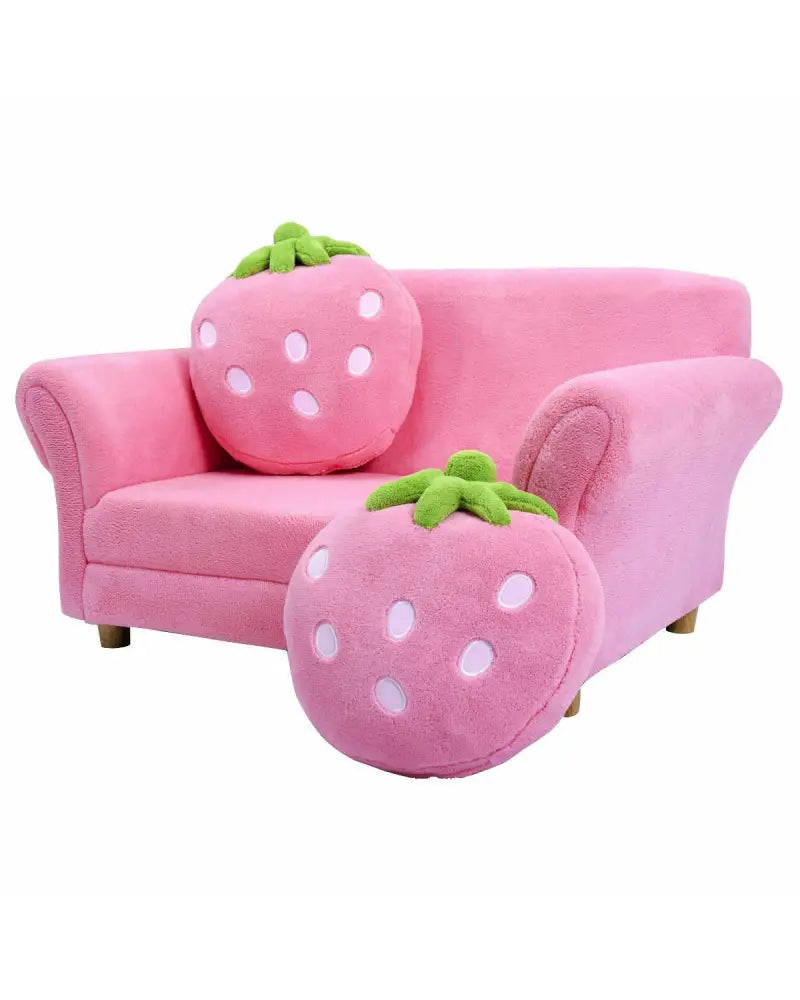 BL/PI Kids Strawberry Armrest Chair Sofa-Pink - Pink - Kids Chairs & Seating