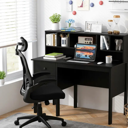 Black 48 inch Computer Desk and Ergonomic Mesh Office Chair Bundle for Home Office - Home Office