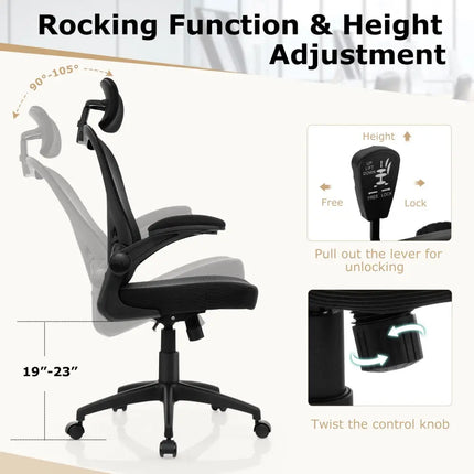 Black 48 inch Computer Desk and Ergonomic Mesh Office Chair Bundle for Home Office - Home Office