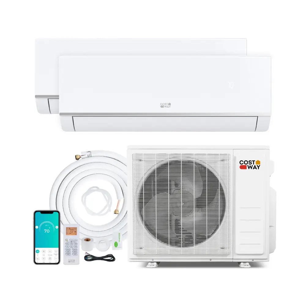 Blast Pro 28000 BTU 2 Zone 23 SEER2 Mini Split AC with Heat Pump-18K + 18K - White - 2 Zone Mini Split