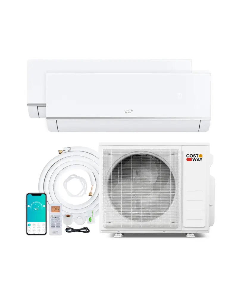 Blast Pro 28000 BTU 2 Zone 23 SEER2 Mini Split AC with Heat Pump-9K + 12K - White - 2 Zone Mini Split