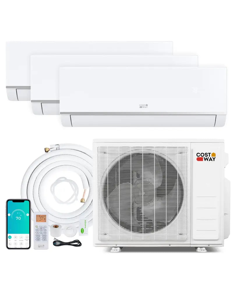 Blast Pro 28000 BTU 3 Zone 20 SEER2 Mini Split AC with Heat Pump-12K + 12K + 12K - White - 3 Zone Mini Split