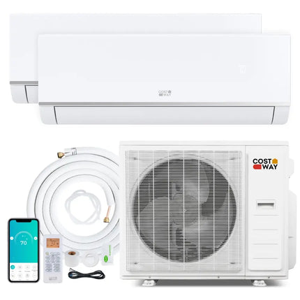 Blast Pro 38000 BTU 2 Zone 20 SEER2 Mini Split AC with Heat Pump - 18K + 18K - Oasis Home Essentials