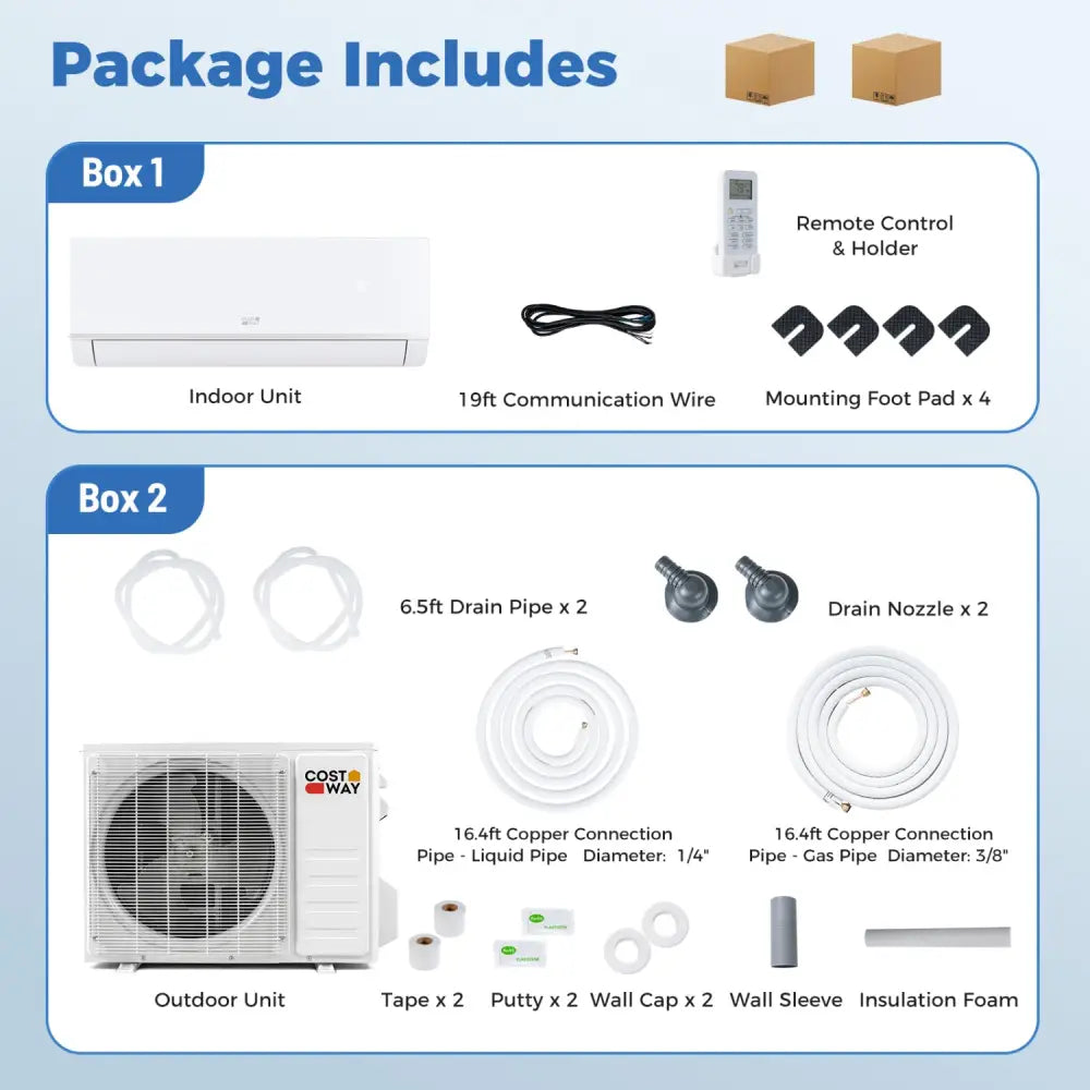 Blast Pro Series 12000 BTU 20 SEER2 115V Wifi Enabled Mini Split Air Conditioner and Heater - White - 12000 BTU Mini