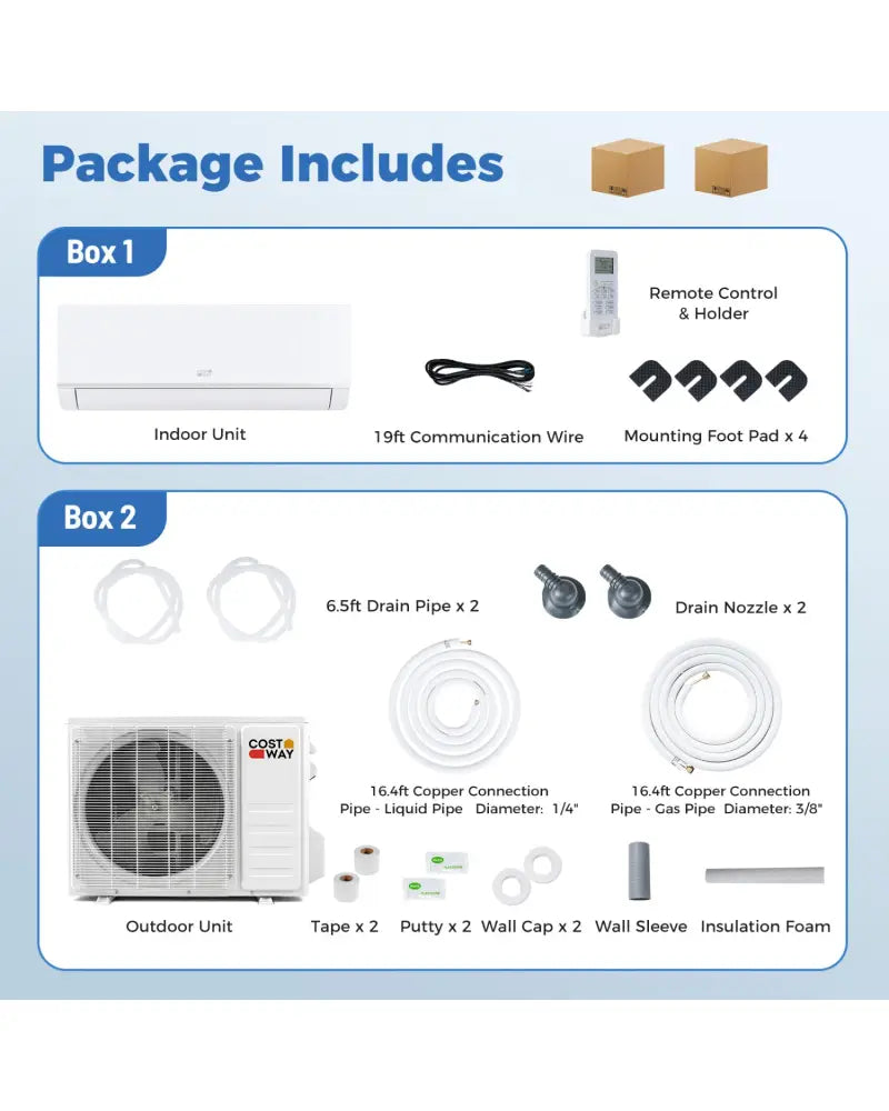 Blast Pro Series 12000 BTU 20 SEER2 208-230V Wifi Enabled Mini Split Air Conditioner and Heater - White - 12000 BTU