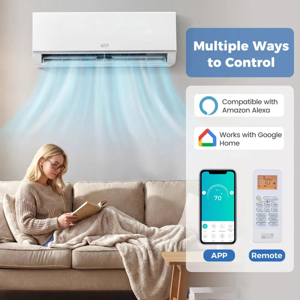 Blast Pro Series 24000 BTU 20 SEER2 208-230V Wifi Enabled Mini Split Air Conditioner and Heater - White - 24000 BTU