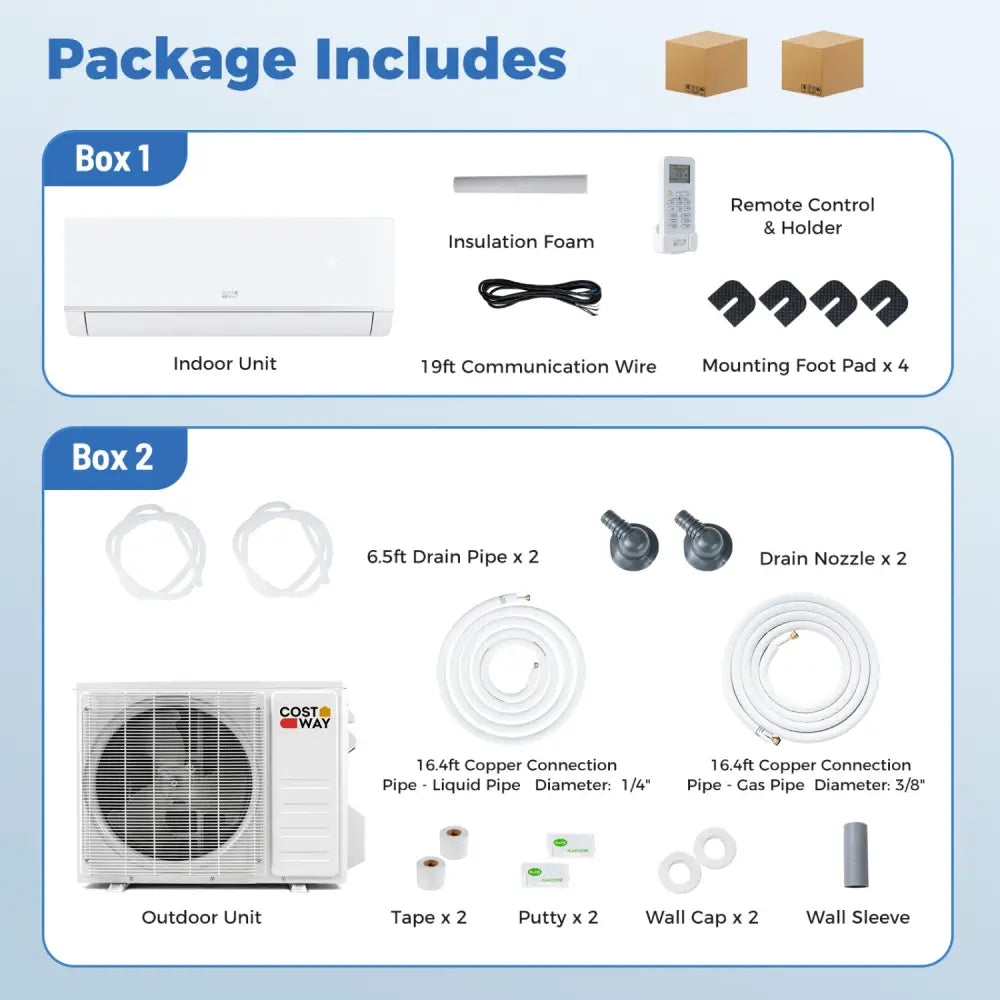 Blast Pro Series 24000 BTU 20 SEER2 208-230V Wifi Enabled Mini Split Air Conditioner and Heater - White - 24000 BTU
