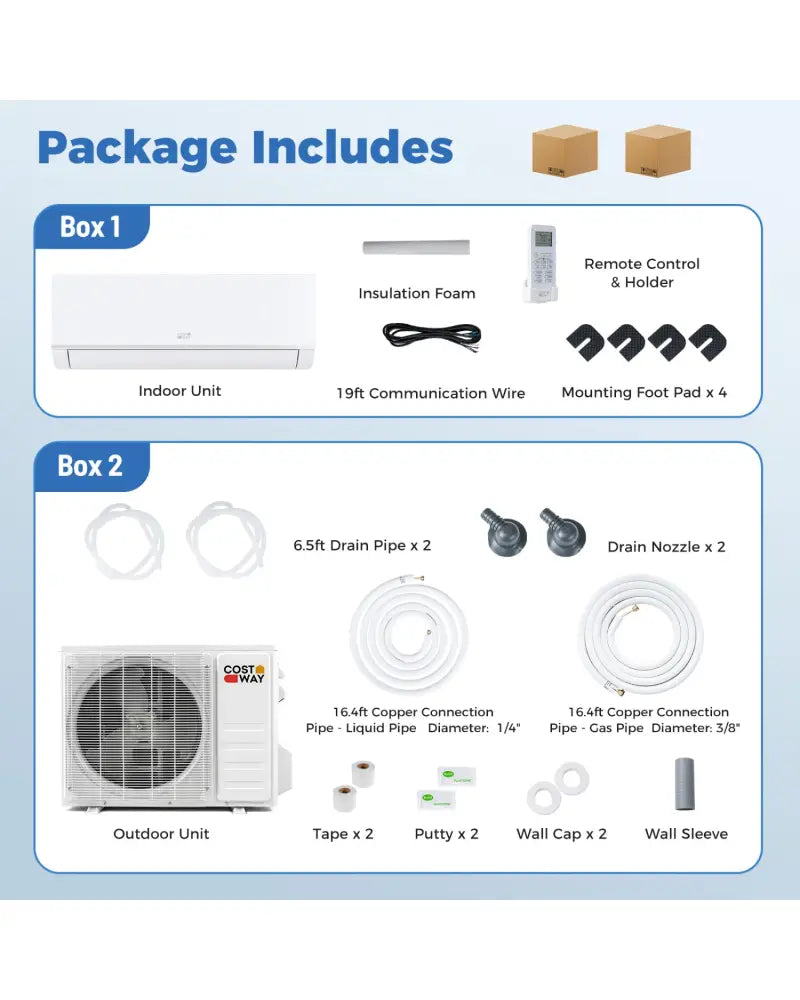 Blast Pro Series 24000 BTU 20 SEER2 208-230V Wifi Enabled Mini Split Air Conditioner and Heater - White - 24000 BTU