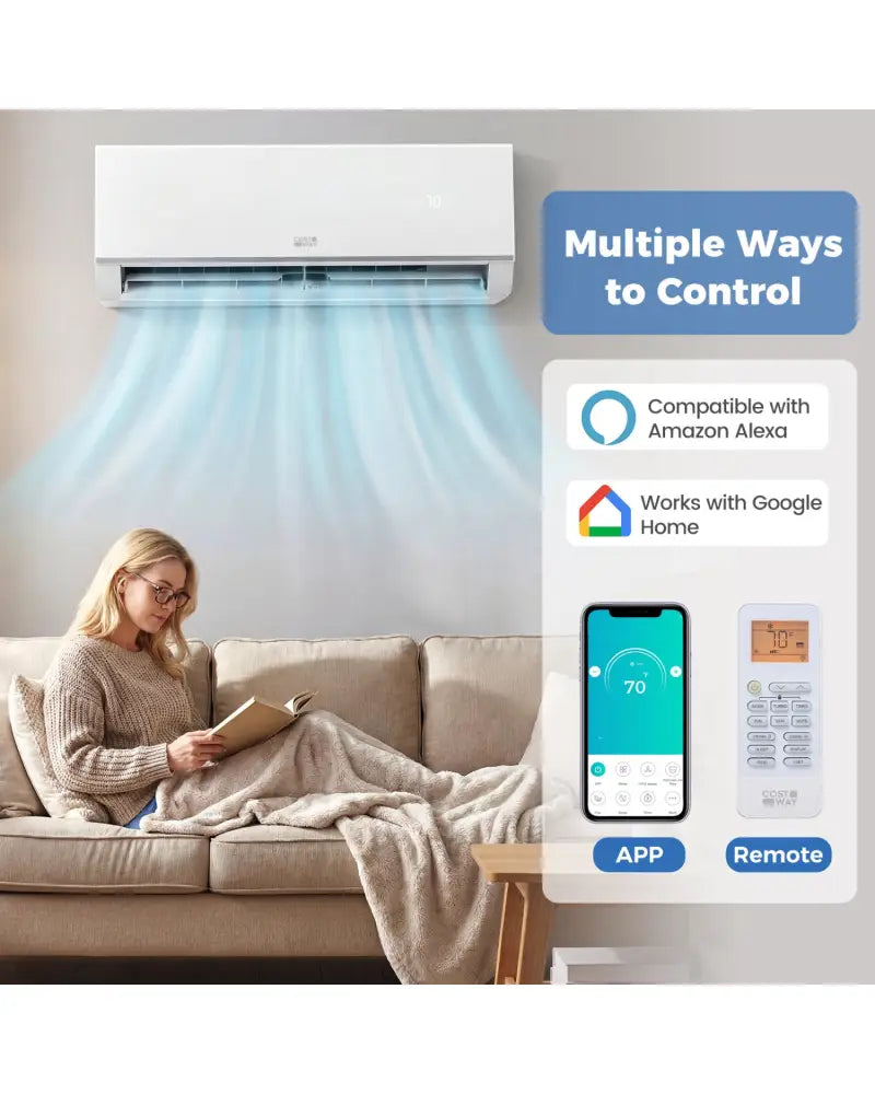 Blast Pro Series 24000 BTU 20 SEER2 208-230V Wifi Enabled Mini Split Air Conditioner and Heater - White - 24000 BTU