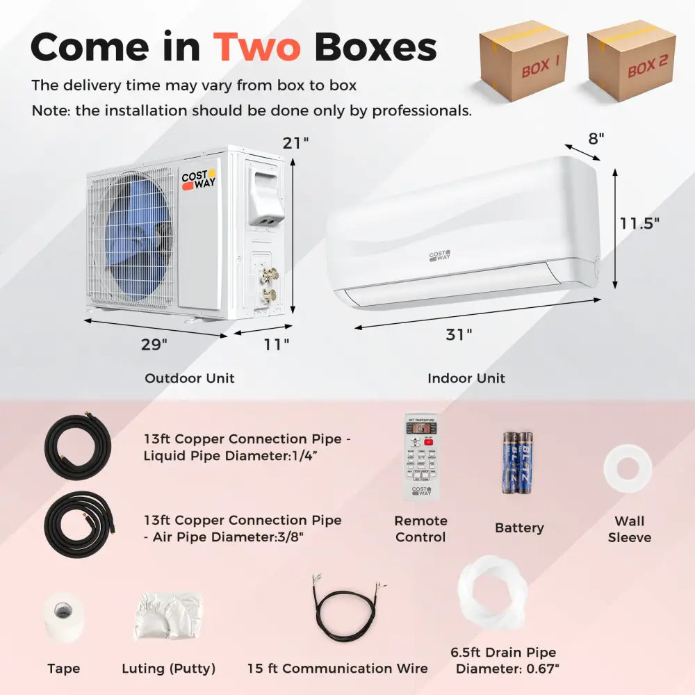 Blast Series 12000 BTU 20 SEER2 115V Ductless Mini Split Air Conditioner - White - 12000 BTU Mini Split