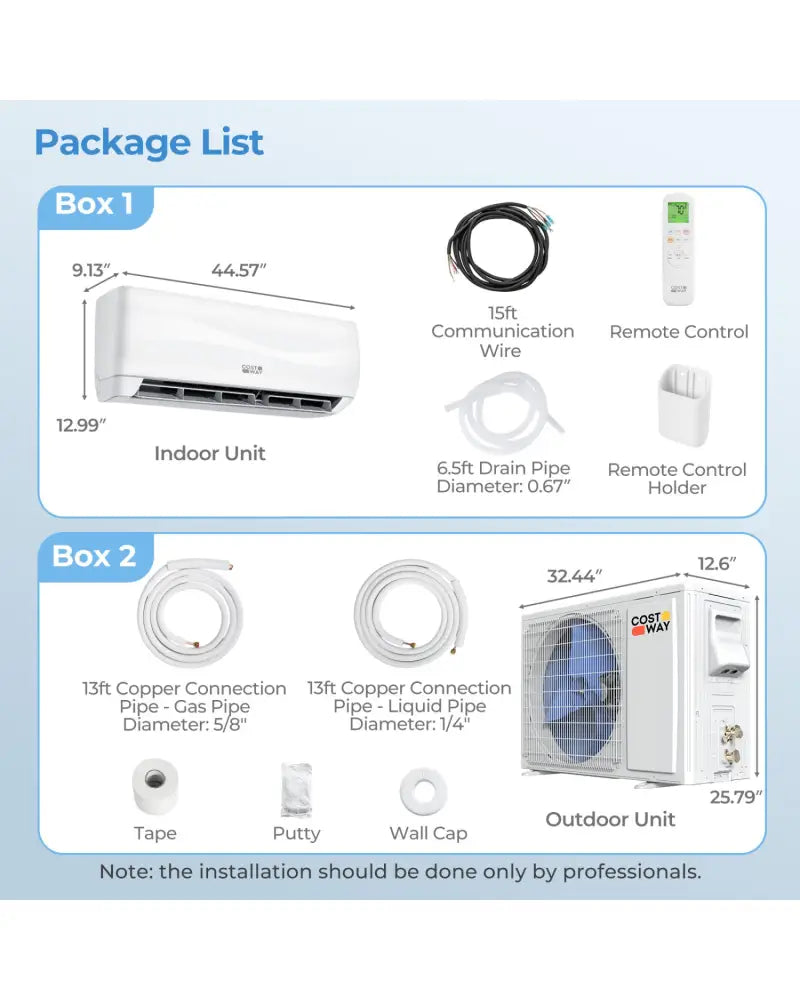 Blast Series 23000 BTU 19 SEER2 208-230V Mini Split Air Conditioner with Heat Pump - White - 24000 BTU Mini Split