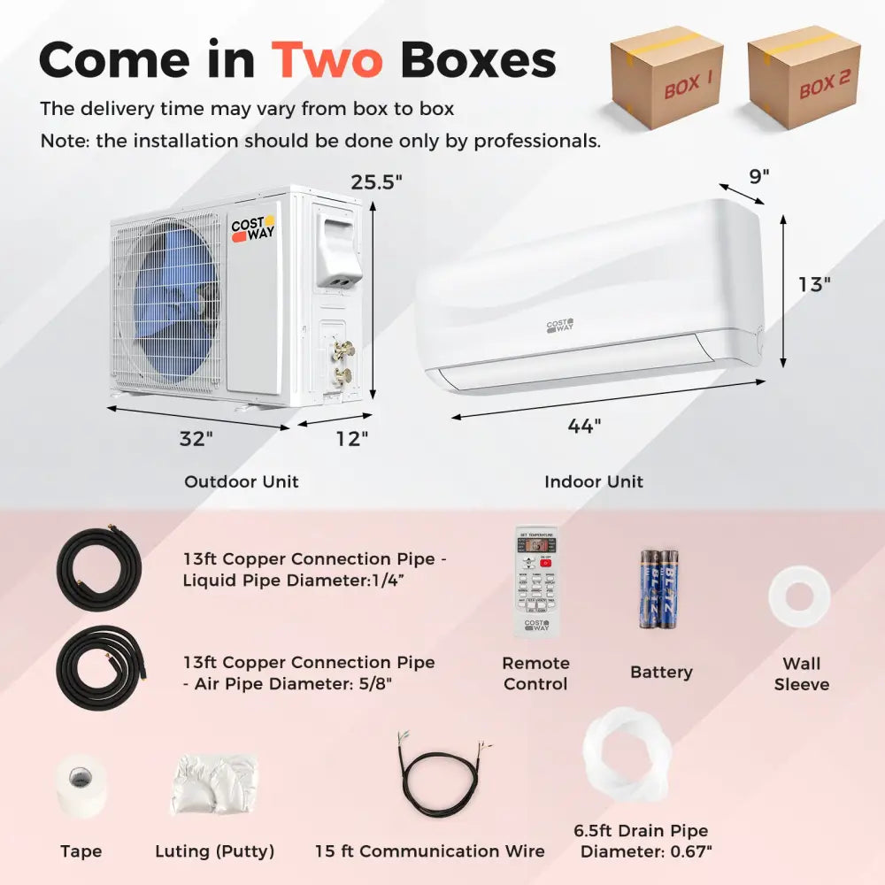 Blast Series 24000 BTU 18.5 SEER2 208-230V Ductless Mini Split Air Conditioner and Heater - White - 24000 BTU Mini Split
