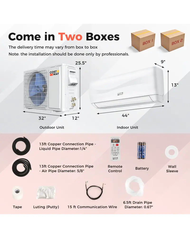Blast Series 24000 BTU 18.5 SEER2 208-230V Ductless Mini Split Air Conditioner and Heater - White - 24000 BTU Mini Split