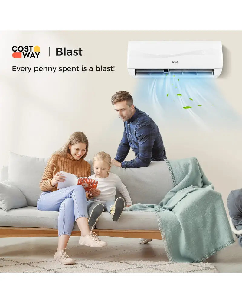 Blast Series 9000 BTU 19 SEER2 115V Ductless Mini Split Air Conditioner and Heater - White - 9000 BTU Mini Split