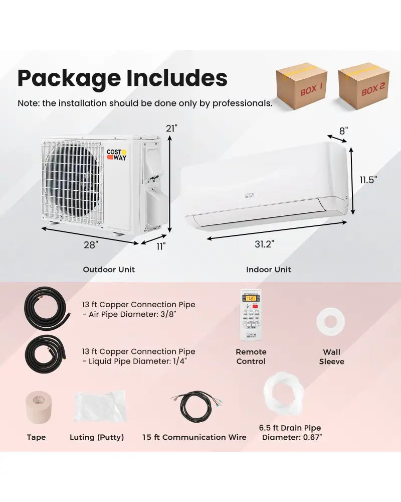 Blast Series 9000 BTU 19 SEER2 115V Ductless Mini Split Air Conditioner and Heater - White - 9000 BTU Mini Split