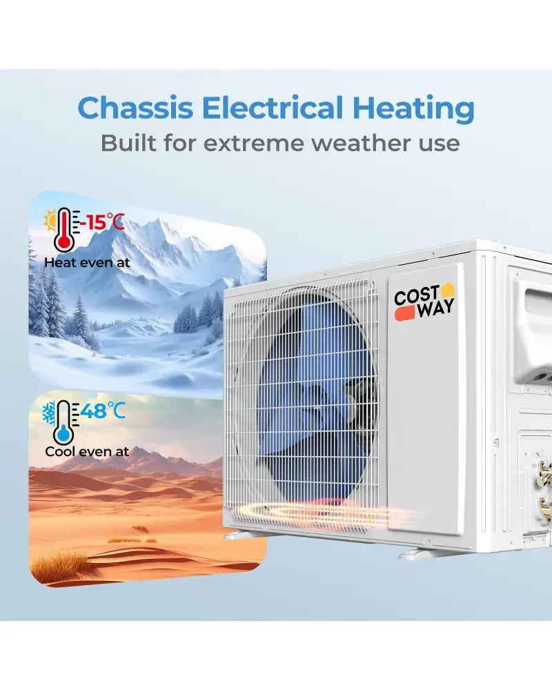 Blast Series 9100 BTU 19 SEER2 208-230V Mini Split Air Conditioner with Heat Pump - White - 9000 BTU Mini Split