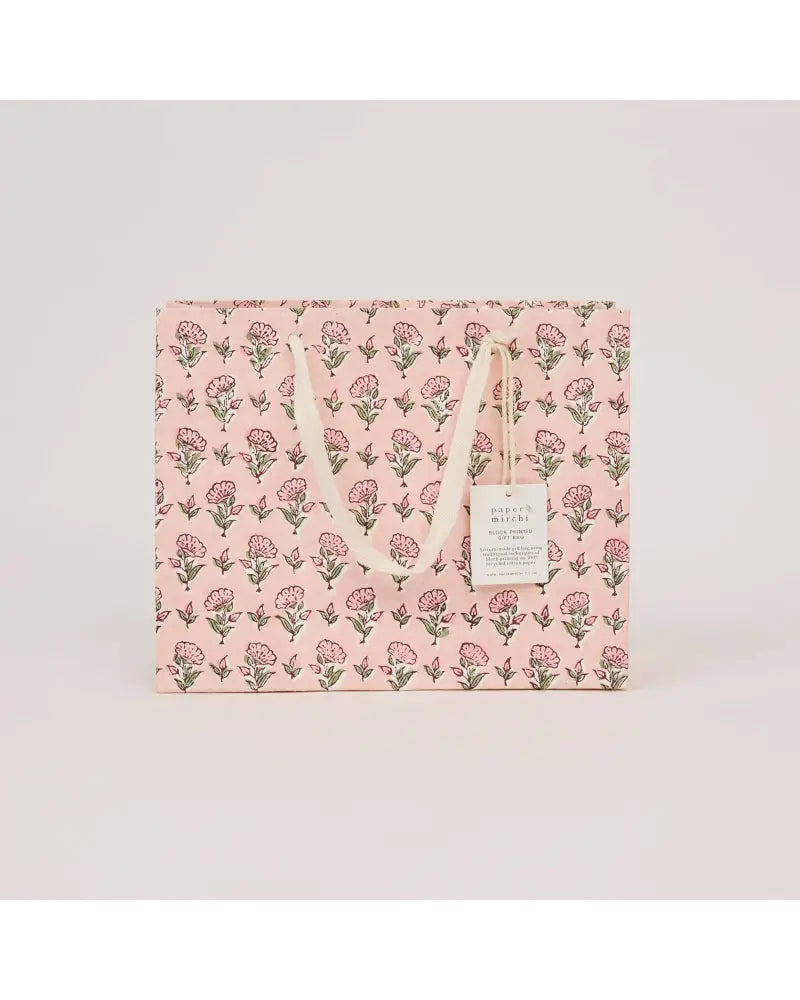 Block Printed Gift Bags (Medium) - Blush Refresh