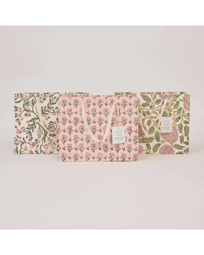 Block Printed Gift Bags (Medium) - Blush Refresh